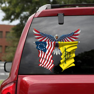 Bets Ross Flag and Dont Tread on Me Gadsden Flag Car Sticker