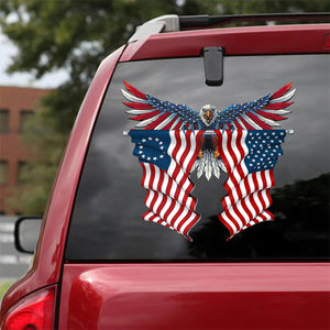 Betsy Ross Flag and United States Flag Car Sticker