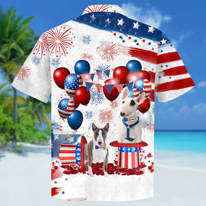 Bull Terrier Independence Day Hawaiian Shirt