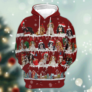 Cavalier King Charles Spaniel - Snow Christmas - 3D Hoodie