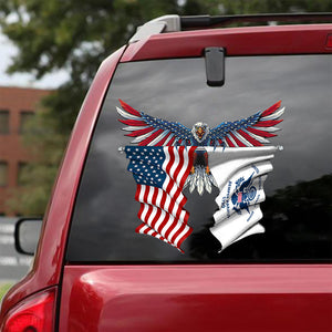 Coast Guard Flag and United States Flag Car Sticker