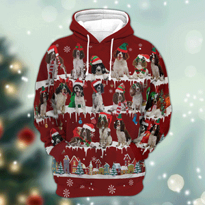 English Springer Spaniel - Snow Christmas - 3D Hoodie