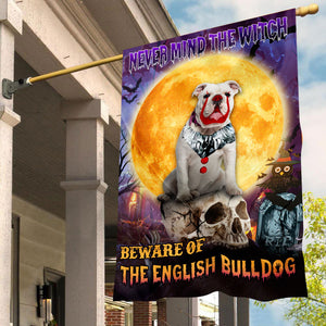 English BullDog Halloween House Flag