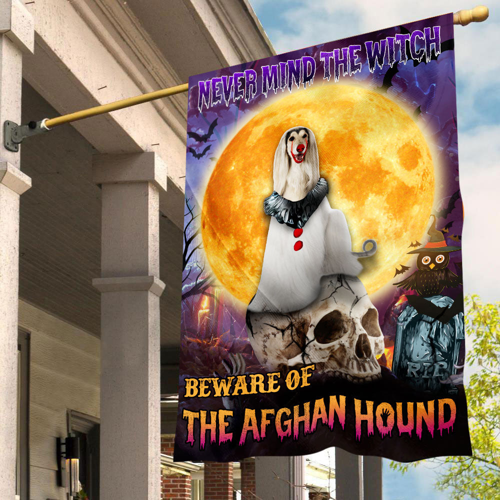 Afghan Hound Halloween House Flag