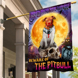 Pitbull Halloween House Flag