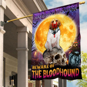 Bloodhound Halloween House Flag