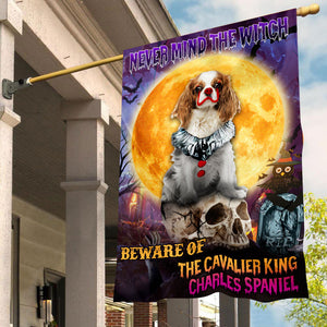 Cavalier King Charles Spaniel Halloween House Flag
