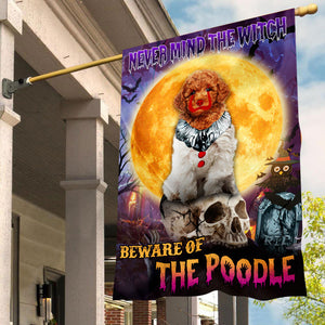 Poodle Halloween House Flag