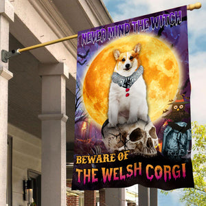 Welsh Corgi Halloween House Flag