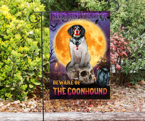 Coonhound Halloween House Flag
