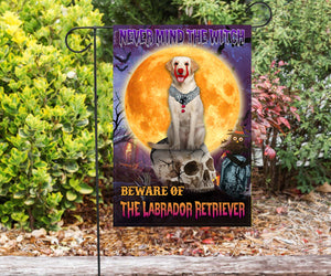 Labrador Retriever Halloween House Flag