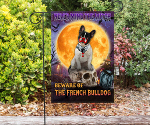 French Bulldog Halloween House Flag