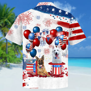 German shepherd Independence Day Hawaiian Shirt