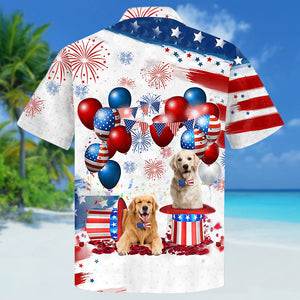Golden Retriever Independence Day Hawaiian Shirt