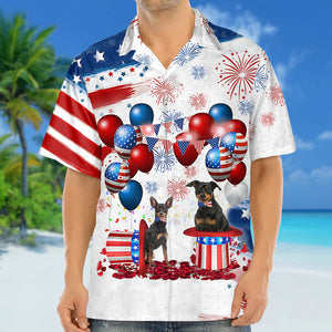 Miniature Pinscher Independence Day Hawaiian Shirt