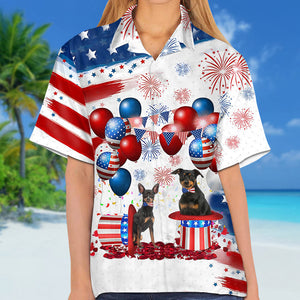 Miniature Pinscher Independence Day Hawaiian Shirt