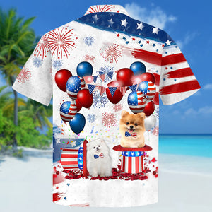 Pomeranian Independence Day Hawaiian Shirt