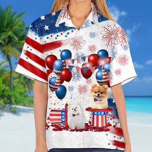 Pomeranian Independence Day Hawaiian Shirt