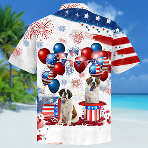 Saint Bernard Independence Day Hawaiian Shirt