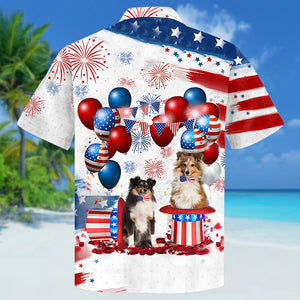 Shetland Sheepdog Independence Day Hawaiian Shirt