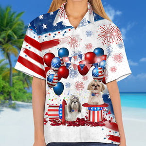 Shih Tzu Independence Day Hawaiian Shirt