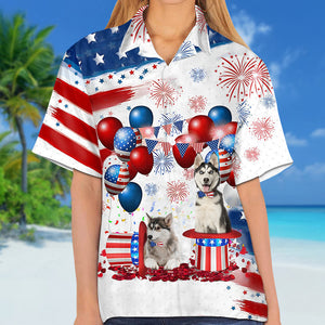 Siberian Husky Independence Day Hawaiian Shirt
