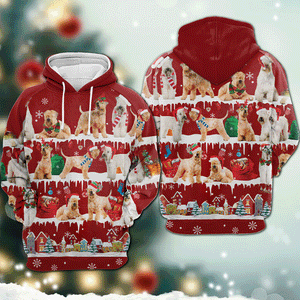 Soft Coated Wheaten Terrier - Snow Christmas - 3D Hoodie