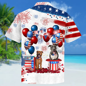 Staffordshire Bull Terrier Independence Day Hawaiian Shirt