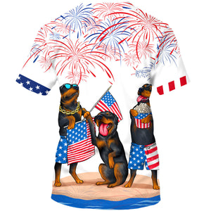 Familleus - ROTTWEILER Hawaiian Shirts - Independence Day Is Coming