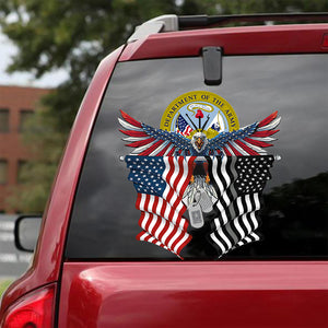 Thin Gray Line American Flag And American Flag Car Sticker