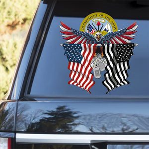 Thin Gray Line American Flag And American Flag Car Sticker