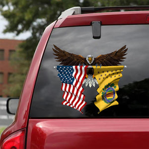 Vietnam Veterans Flag and United States Flag Car Sticker