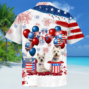 West Highland White Terrier Independence Day Hawaiian Shirt