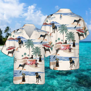 Beauceron Summer Beach Hawaiian Shirt