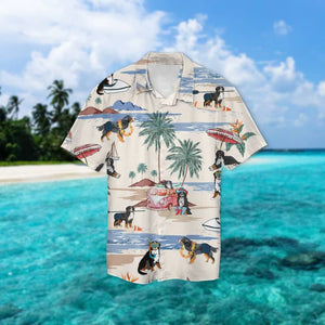 Bernese Mountain Summer Beach Hawaiian Shirt