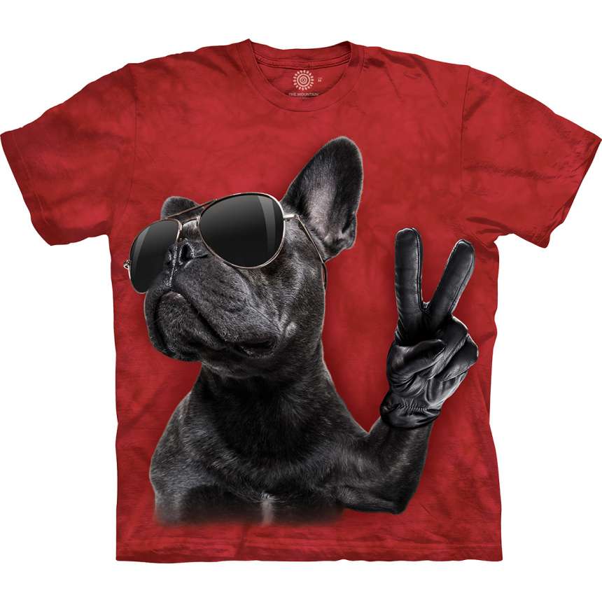 Bulldog Peace Sign T-Shirt- Adult&Kids Unisex T-Shirt