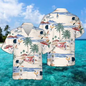Canadian Eskimo Dog Summer Beach Hawaiian Shirt