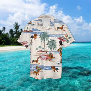 Dachshund Summer Beach Hawaiian Shirt