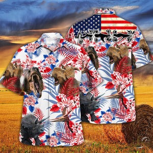 Dinosaur American Flag Hawaiian Shirt