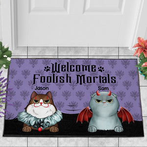 Welcome Foolish Mortals Personalized Doormat