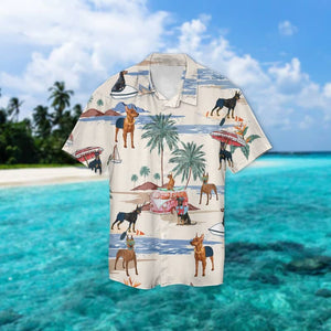 German Pinscher Summer Beach Hawaiian Shirt