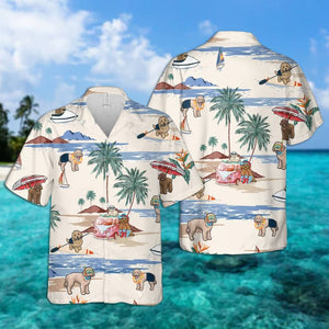 Goldendoodle Summer Beach Hawaiian Shirt