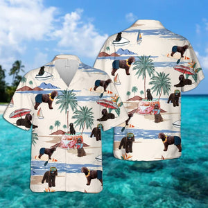 Irish Water Spaniel Summer Beach Hawaiian Shirt