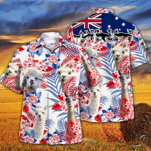 Llama Australia Flag Hawaiian Shirt