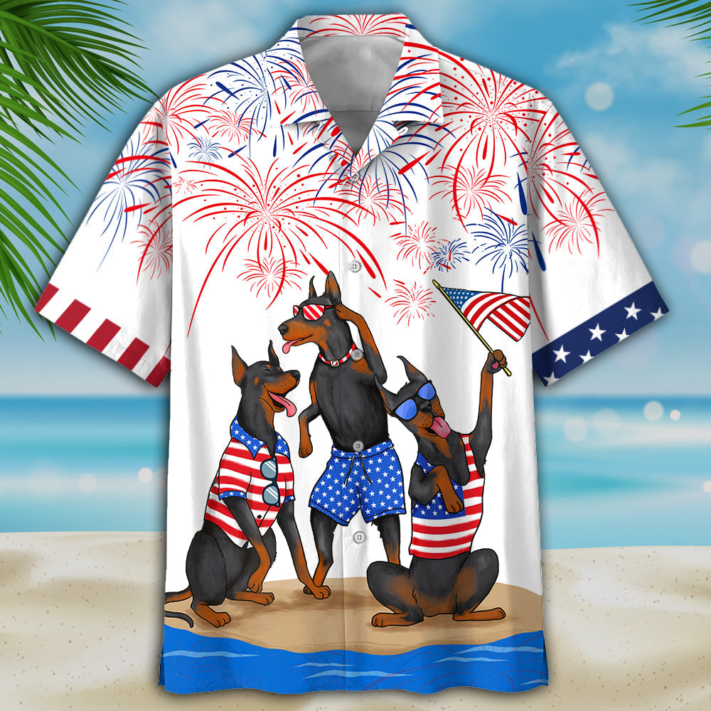 Familleus - DOBERMANN Hawaiian Shirts - Independence Day Is Coming
