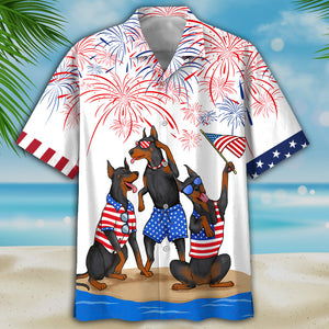 Familleus - DOBERMANN Hawaiian Shirts - Independence Day Is Coming