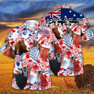 Nubian Goat Australia Flag Hawaiian Shirt