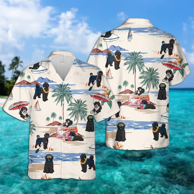 Portuguese Water Dog Summer Beach Hawaiian Shirt