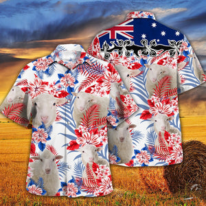 Sheep Australia Flag Hawaiian Shirt