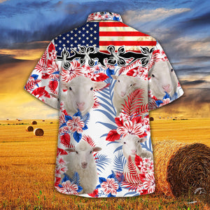 Sheep In American Flag Patterns Hawaiian Shirt